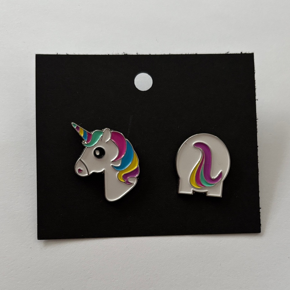 Hot Topic Heads & Tails Unicorn enamel pin lapel backpack trading pin set